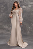 Navy Mermaid Sequins Long Sleeves Choir Dress with Side Cape