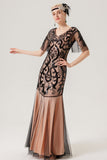 Black Pink Long Tulle 1920s Dress