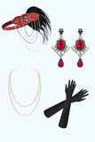 Red 1920s Party Accessories Four Pieces Sets