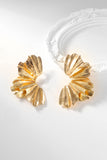 Golden Stylish Pleated Alloy Earrings