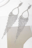 Sparkly Silver Rhinestones Drop Earrings