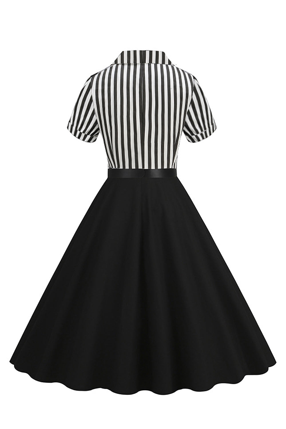 Zapaka Women A Line 1950s Dress with Short Sleeves Black Stripe Vintage Dress Zapaka CA Zapaka Women A Line 1950s Dress with Short Sleeves Black Stripe Vintage Dress Zapaka CA