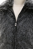 Dark Grey Faux Fur Turn Collar Short Men Coat