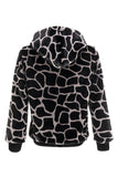 Leopard Faux Fur Zip-Up Hoodie Men's Coat