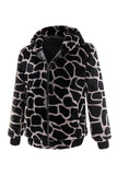 Leopard Faux Fur Zip-Up Hoodie Men's Coat