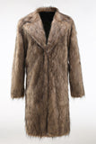 Khaki Fluffy Long Faux Fur Coat