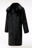 Fluffy Black Faux Fur Men Coat with Pockets