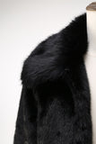 Fluffy Black Faux Fur Men Coat with Pockets