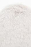 Ivory Notched Lapel Women's Fur Coat