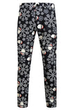 Black Christmas Snowflake Printed 3 Pieces Men's Suits