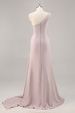Elegent Khaki Mermaid One Shoulder Long Formal Dress