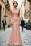Dark Red Mermaid V-Neck Embroidered Mother Of The Bride Dress with Sequins
