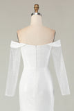 Off the Shoulder Ivory Mermaid Sequin Wedding Dress
