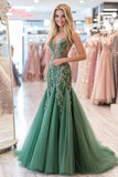 Agave Sweetheart Flare Tulle Long Prom Dress with Appliques