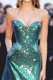 Sparkly Dark Green A Line Sweetheart Gala Dress