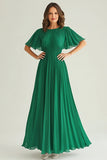 Elegant Dark Green A Line Ruched Mother Of Bride Dress