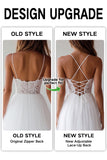 Lace White Tulle A Line Midi Spaghetti Straps Graduation Dress