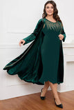 Black Round Neck Long Sleeves A-Line Mother of the Bride Dress