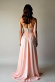 Blush A Line Strapless Pleated Wedding Guest Dress