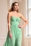 Mint A Line Sweetheart Chiffon Bridesmaid Dress