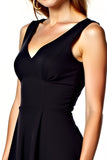 V-Neck A-Line Little Black Dress with Open Back