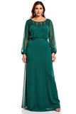 Dark Green Sheath Chiffon Mother of the Bride Dress