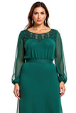 Dark Green Sheath Chiffon Mother of the Bride Dress