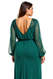 Dark Green Sheath Chiffon Mother of the Bride Dress