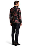 Black Flower 2 Pieces Peak Lapel Men's Suits