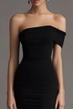 Off The Shoulder Bodycon Long Black Tie Dress