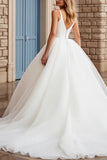 lvory A Line Spaghetti Straps Long Wedding Dress
