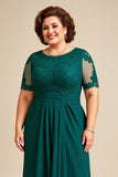 Pine High-Low Plus Size Mother Of The Bride Dress