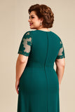 Pine High-Low Plus Size Mother Of The Bride Dress