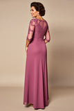 Desert Rose Chiffon Lace Mother of the Bride Dress