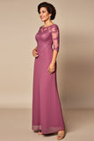 Desert Rose Chiffon Lace Mother of the Bride Dress