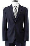 Dark Purple Notched Lapel 3 Pieces Slim Fit Groomsmen Suits