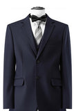 Dark Purple Notched Lapel 3 Pieces Slim Fit Groomsmen Suits