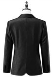 Men's Black One Button Shawl Lapel Jacquard Prom Blazer