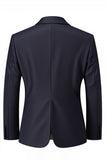 Men's Dark Navy Two Button Notched Lapel Prom Blazer