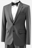 Men's Grey Double Breasted 2 Pieces Notched Lapel Prom Suits