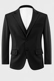 Men's Black Double Breasted 2 Pieces Peak Lapel Prom Suits