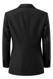 Black Double Breasted Notched Lapel Men's Blazer