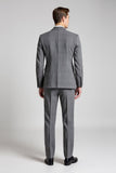 Grey Notched Lapel Plaid 3 Piece Men's Formal Suits