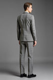 Grey Notched lapel 3 Piece One Button Men's Formal Suit