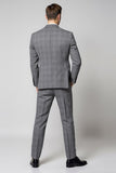 Grey Plaid Notched Lapel 3 Pieces Men's Prom Suits