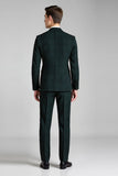 Dark Green Plaid 3 Pieces Notched Lapel Men's Prom Suits