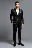 2 Pieces Black Notched Lapel Single Breasted Men's Prom Suits