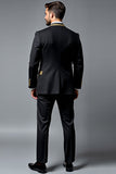 Black 2 Pieces Notched Lapel Prom Suits