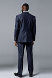 Dark Blue 3 Piece Single Breasted Men's Suit