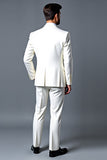 Classic White Slim Fit Single Breasted 3 Piece Men's Suit